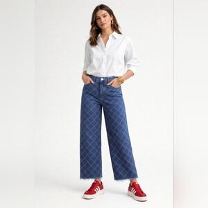 OAT New York High Rise Wide Leg Blue Jeans 2 /26